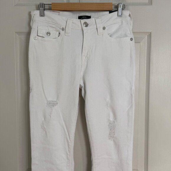True Religion Becca Mid Rise Bootcut Jeans Womens 29 Flap Pocket Y2K Streetwear - Picture 11 of 16